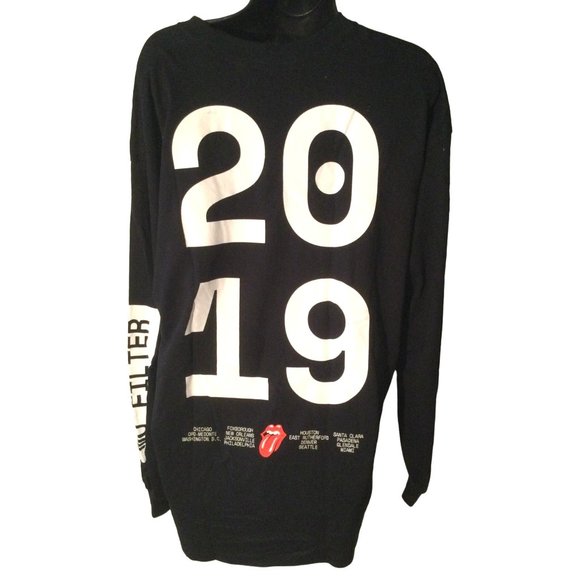 ROLLING STONES 2019 No Filter TOUR LONG SLEEVE SHIRT XL BLACK Xtra Large - Picture 1 of 6